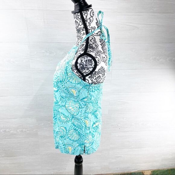 Lilly Pulitzer Shorely Blue Embroidered Seashell Halter Top - Picture 5 of 9